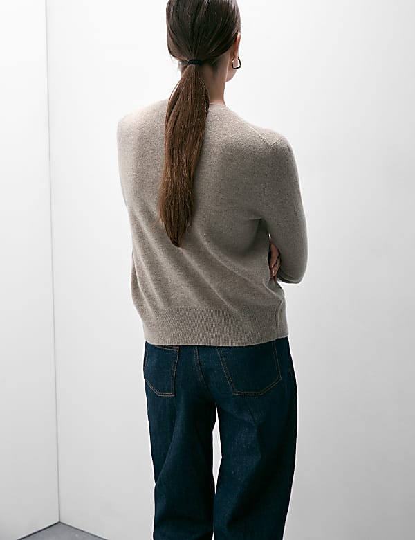 Pure Cashmere Crew Neck Cardigan