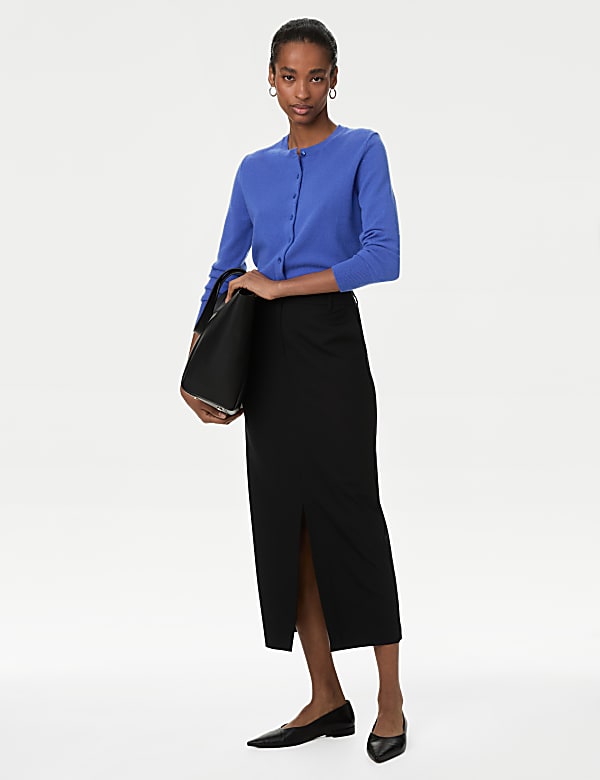 Pure Cashmere Crew Neck Cardigan