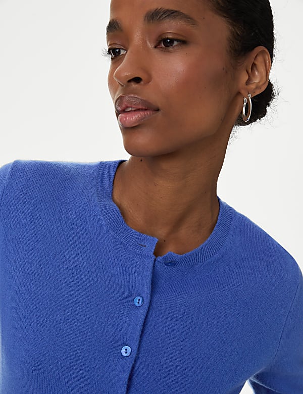 Pure Cashmere Crew Neck Cardigan