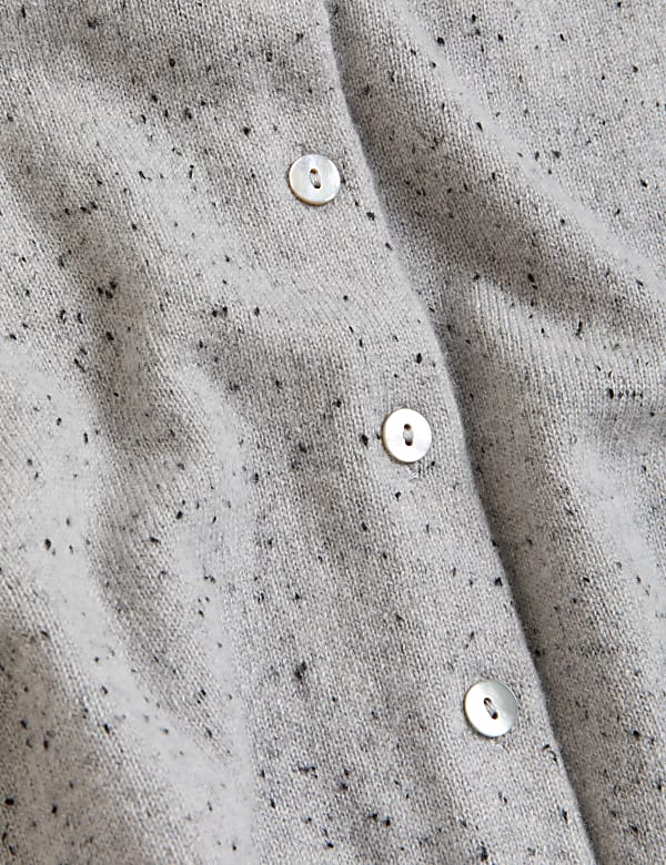 Pure Cashmere Textured Crew Neck Cardigan