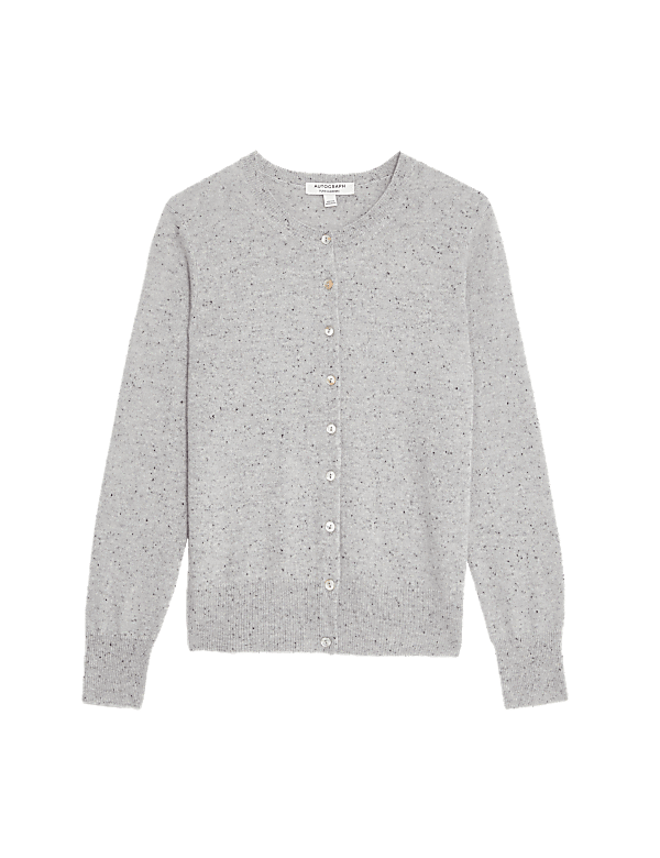 Pure Cashmere Textured Crew Neck Cardigan