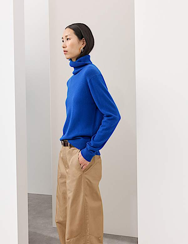 Pure Cashmere Roll Neck Jumper - KR