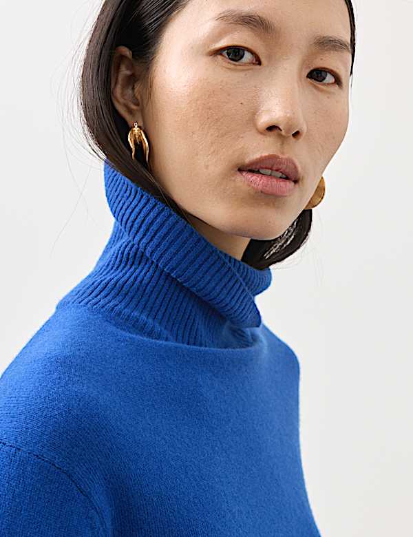 Pure Cashmere Roll Neck Jumper - KR