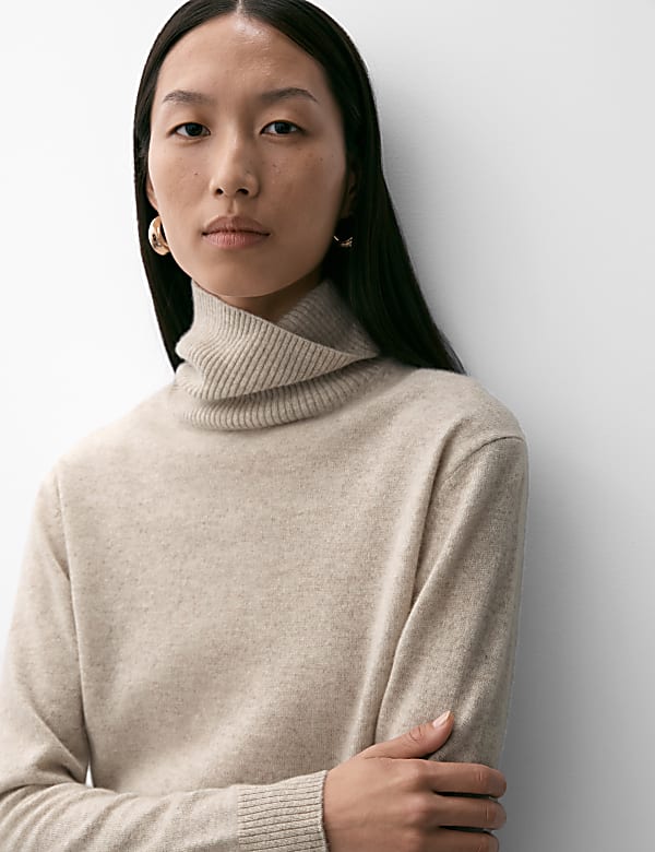 סריג מקשמיר טהור עם צווארון גולף - IL