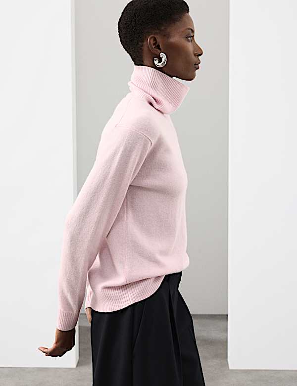 Pure Cashmere Roll Neck Jumper - EE