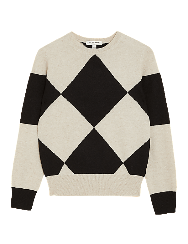 Pure Cashmere Patterned Crew Neck Jumper