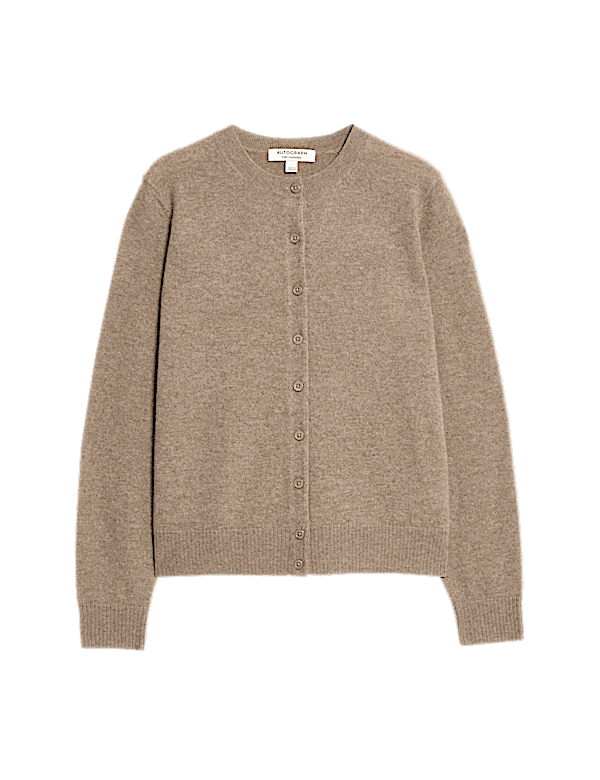 Pure Cashmere Crew Neck Relaxed Cardigan