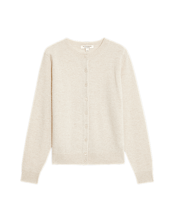 Pure Cashmere Crew Neck Relaxed Cardigan