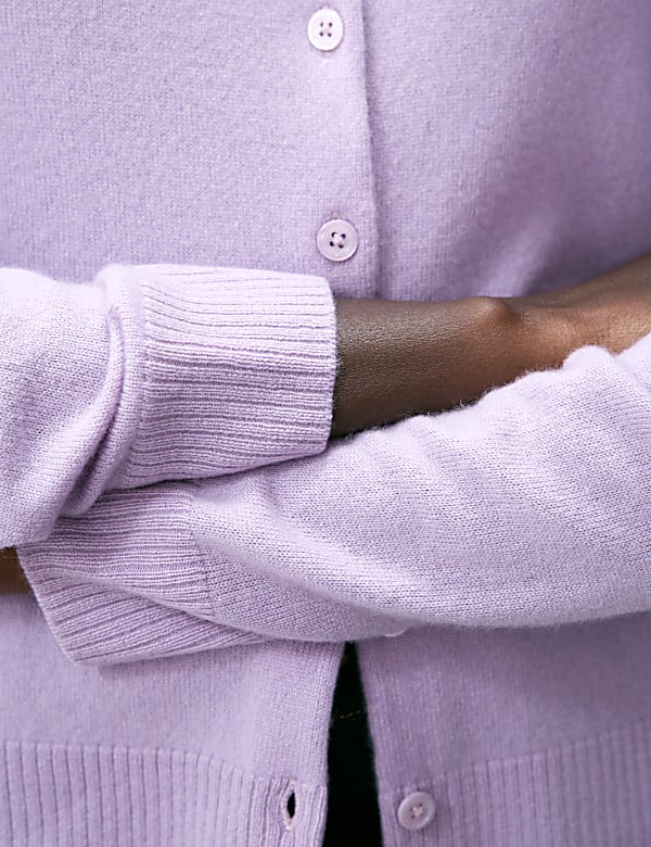 Pure Cashmere Crew Neck Relaxed Cardigan - US