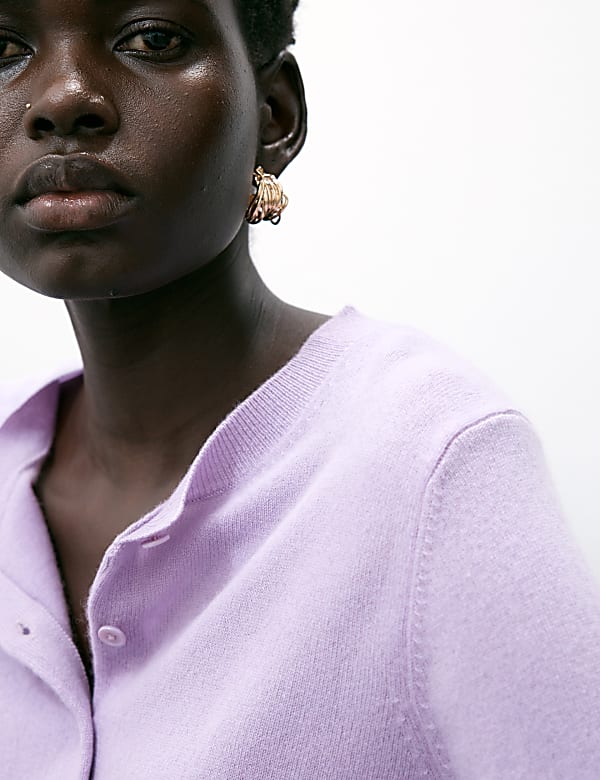 Pure Cashmere Crew Neck Relaxed Cardigan - NL