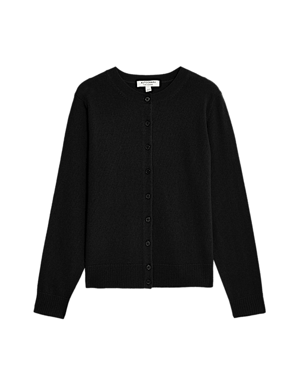 Pure Cashmere Crew Neck Relaxed Cardigan