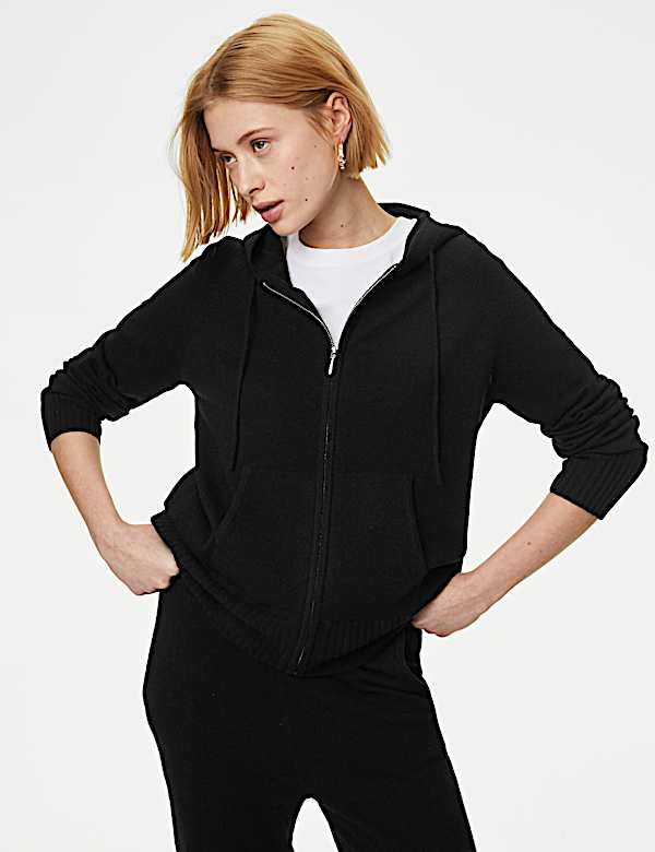 Pure Cashmere Knitted Relaxed Hoodie - GR