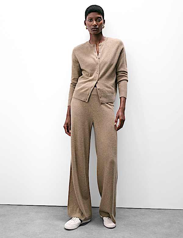 Pure Cashmere Wide Leg Trousers - MX