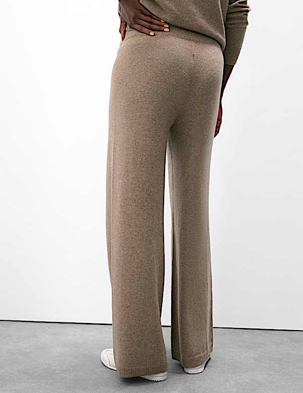 Pure Cashmere Wide Leg Trousers - FR