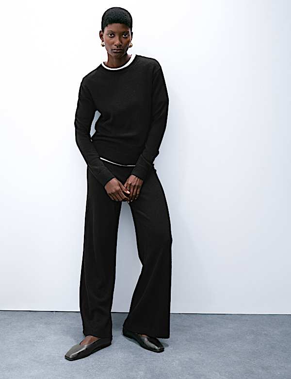 Pure Cashmere Wide Leg Trousers - ES