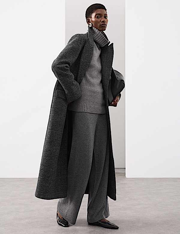 Hose aus reinem Kaschmir mit weitem Bein - DE