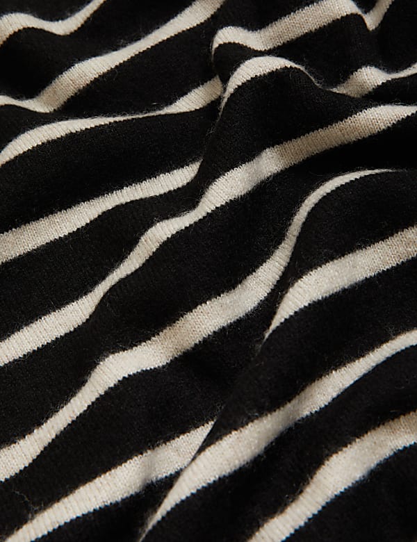 Pure Cashmere Striped V-Neck Jumper