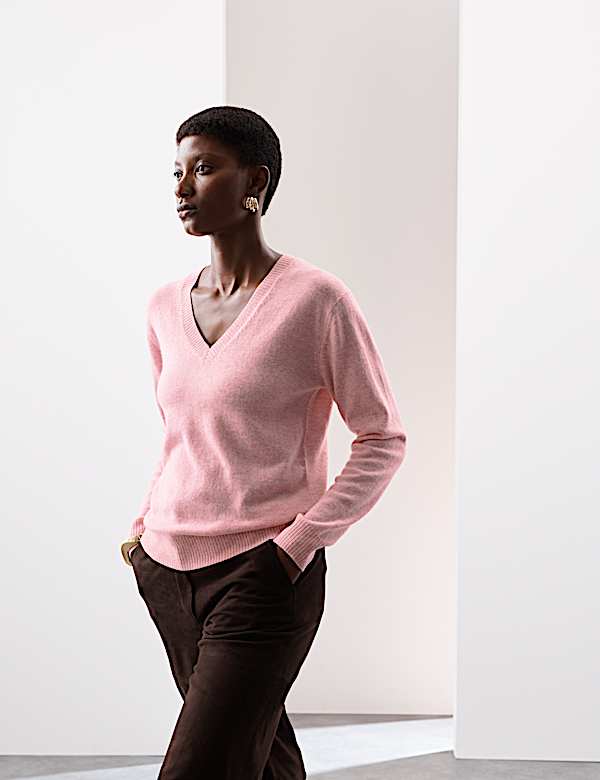 Pure Cashmere V-Neck Jumper - PT