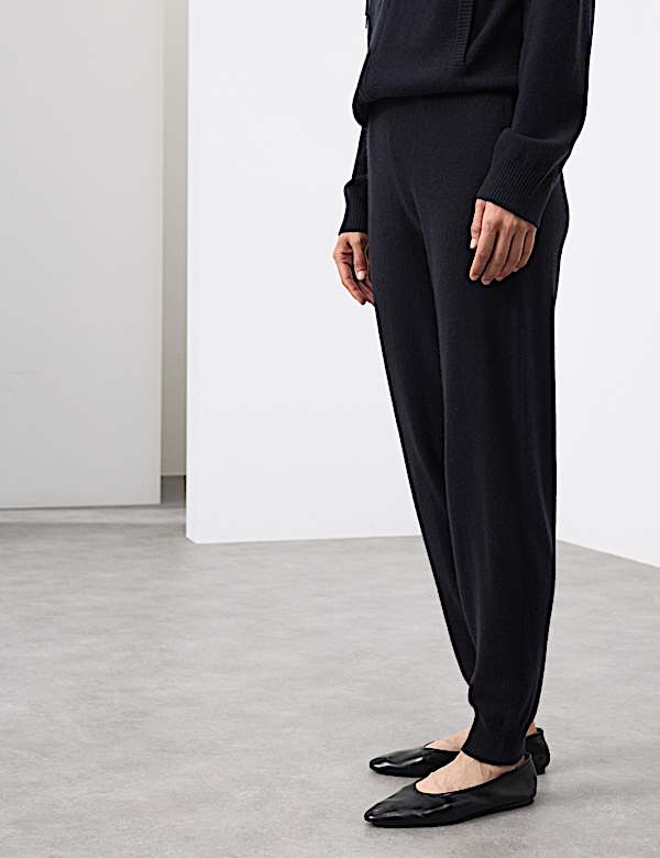 Pure Cashmere Tapered Ankle Grazer Joggers - US