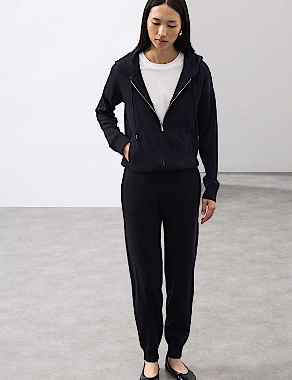 Pure Cashmere Tapered Ankle Grazer Joggers - US