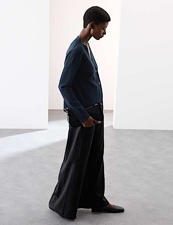 Pure Cashmere V-Neck Button Front Cardigan - MV