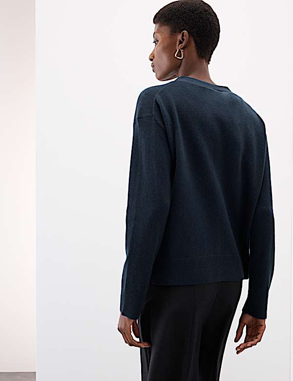 Pure Cashmere V-Neck Button Front Cardigan - MV