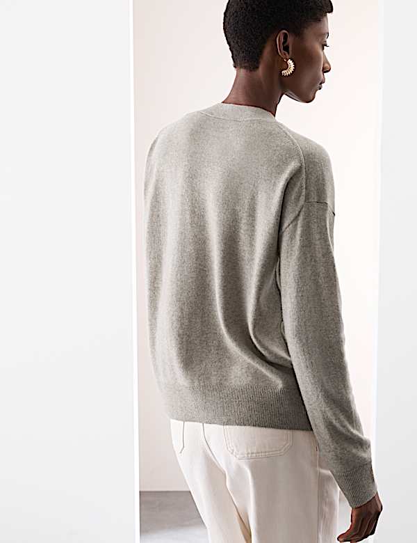 Pure Cashmere V-Neck Button Front Cardigan - JO