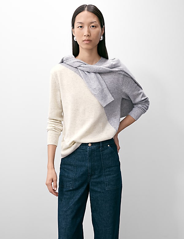 Pure Cashmere Colour Block Jumper - KG