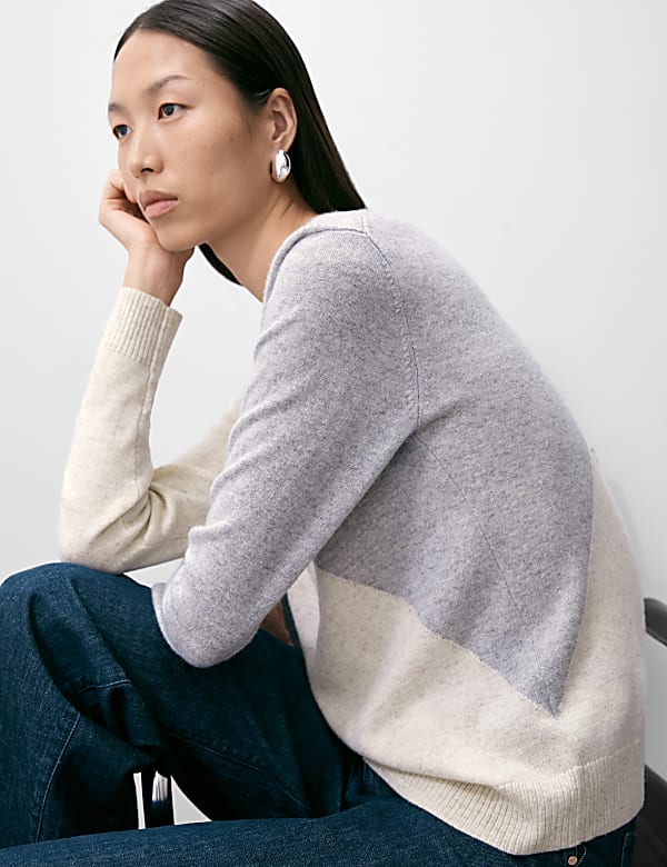 Pure Cashmere Colour Block Jumper - KG