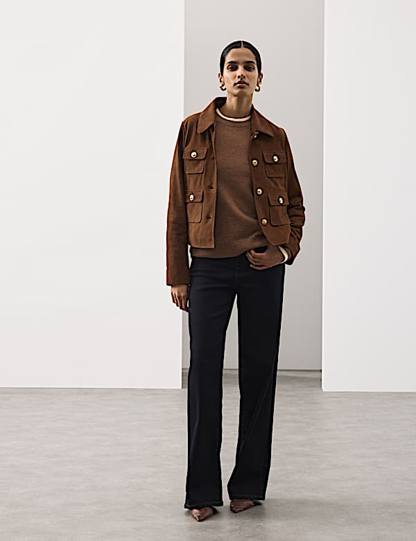 Pure Cashmere Textured Tipped Jumper - HR