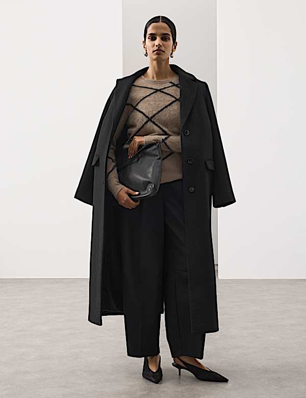 Wool Rich Intarsia Striped Jumper with Cashmere - SK