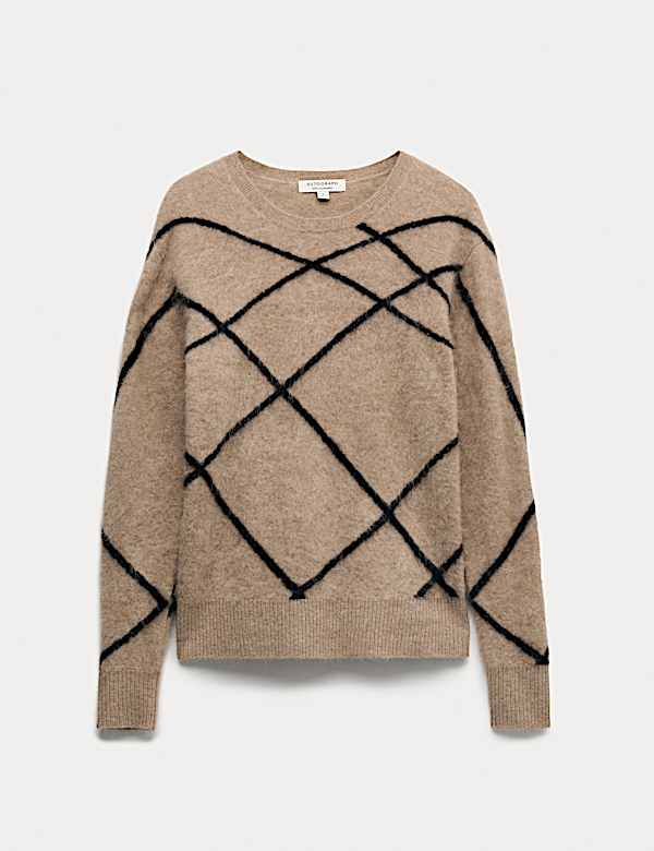 Wool Rich Intarsia Striped Jumper with Cashmere - NL