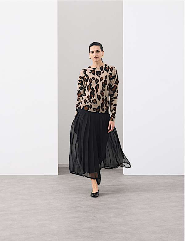 סריג מקשמיר טהור בהדפס חיות - IL