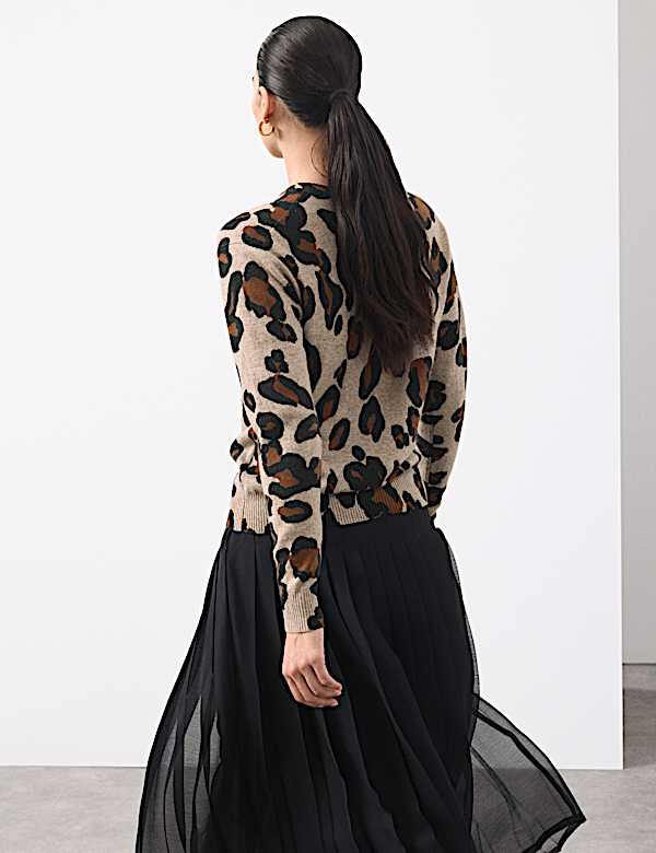 סריג מקשמיר טהור בהדפס חיות - IL