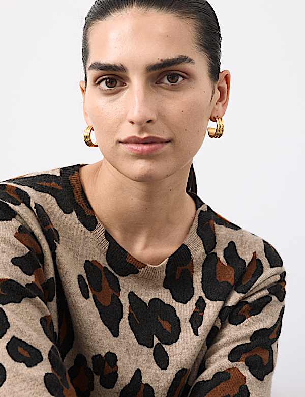 סריג מקשמיר טהור בהדפס חיות - IL