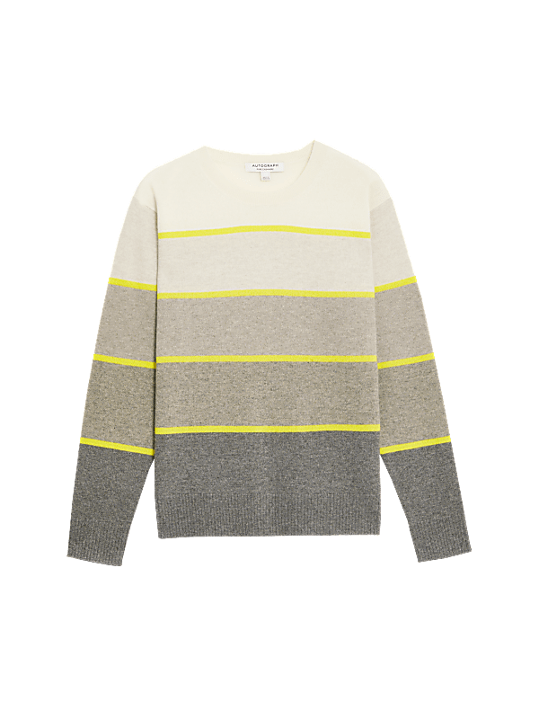 Pure Cashmere Striped Crew Neck Jumper