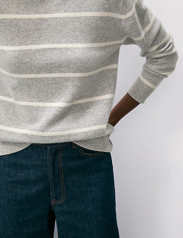 Pure Cashmere Striped Crew Neck Jumper