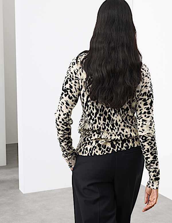 Pure Cashmere Animal Print Crew Neck Jumper - FR