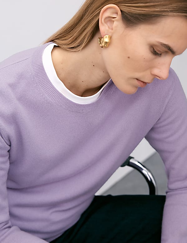 Pull 100 % cachemire &agrave; col rond - FR