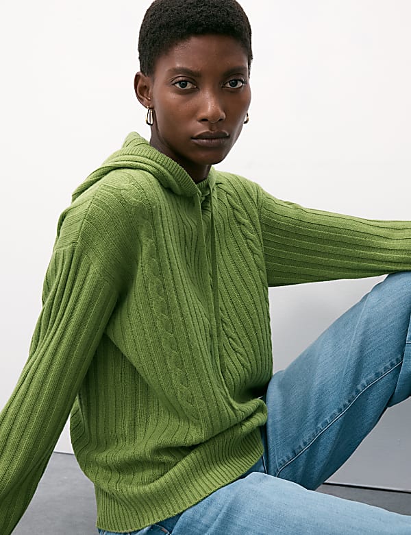 Merino Wool With Cashmere Hoodie BRIGHT GREEN Hoodies M S PT