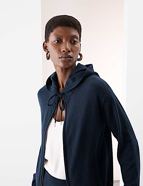 Pure Cashmere Zip Up Hoodie - CA