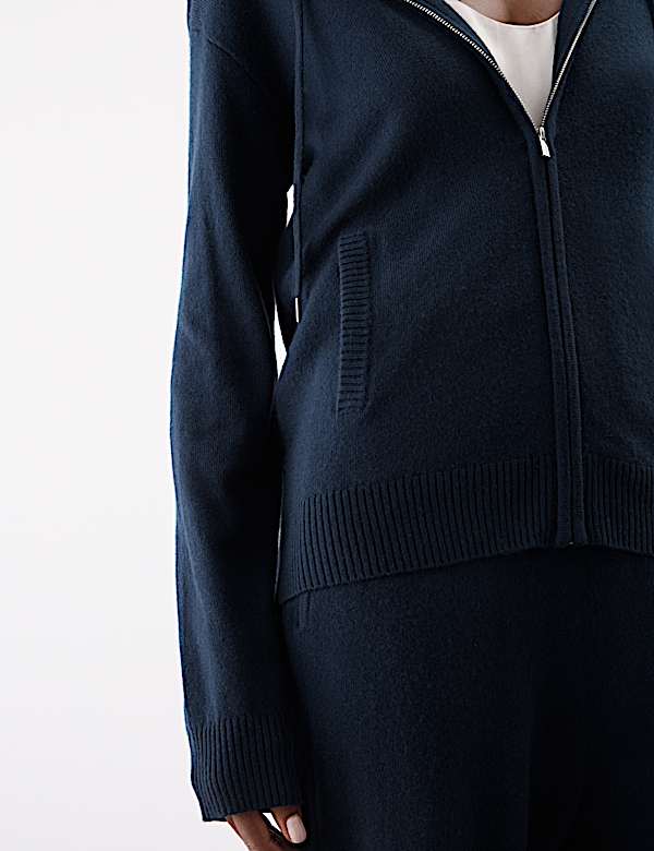 Sweat 100 % cachemire à capuche et fermeture à glissière - LU