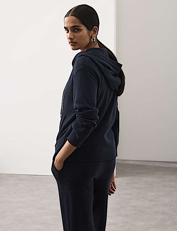 Pure Cashmere Zip Up Hoodie - DE