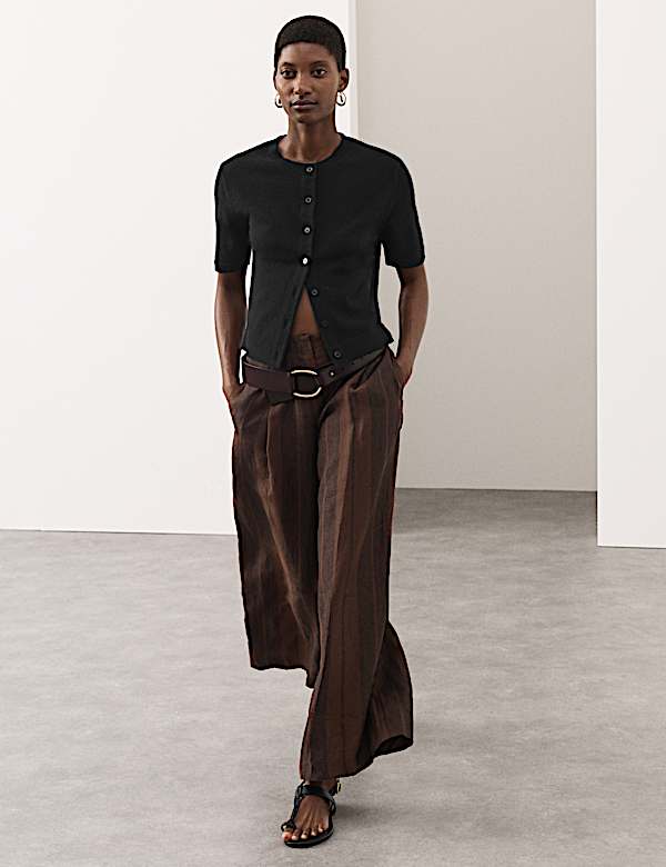 Pure Cashmere Crew Neck Cropped Cardigan - JP