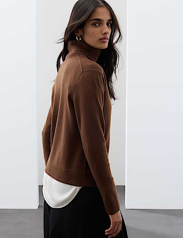 Pure Cashmere Roll Neck Jumper - CH