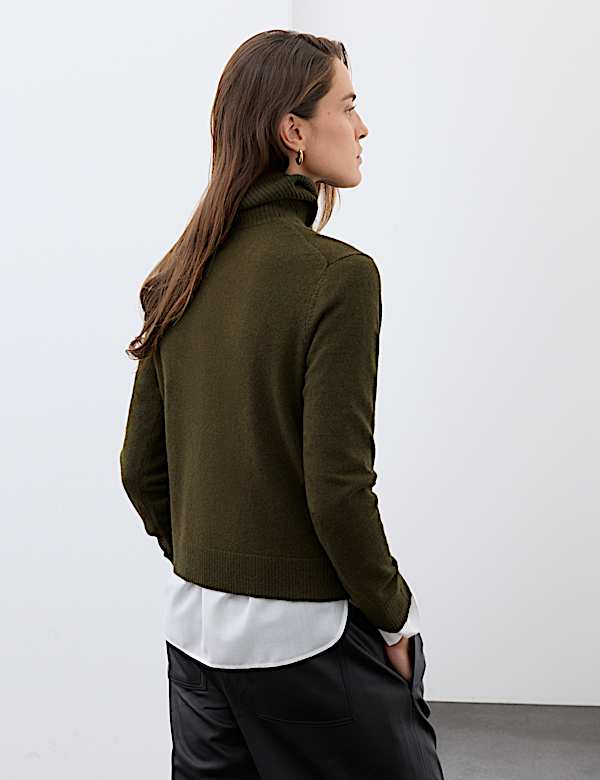 Pure Cashmere Roll Neck Jumper - US