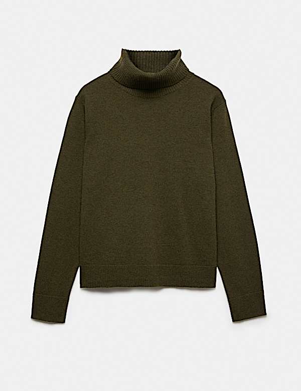 Pure Cashmere Roll Neck Jumper - US
