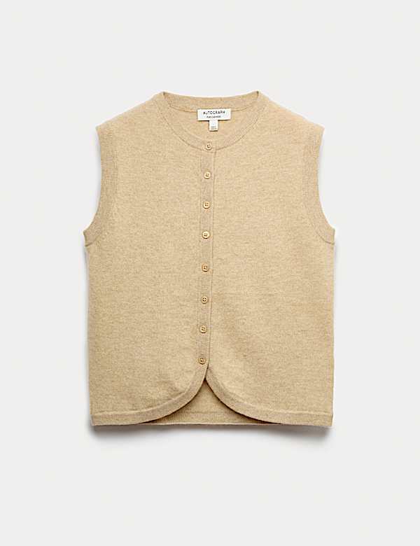 Dzianinowa kamizelka 100% kaszmiru zapinana na guziki - PL