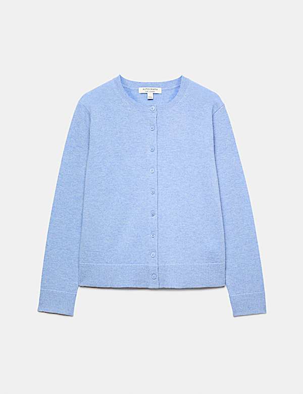 Pure Cashmere Crew Neck Button Front Cardigan - AU