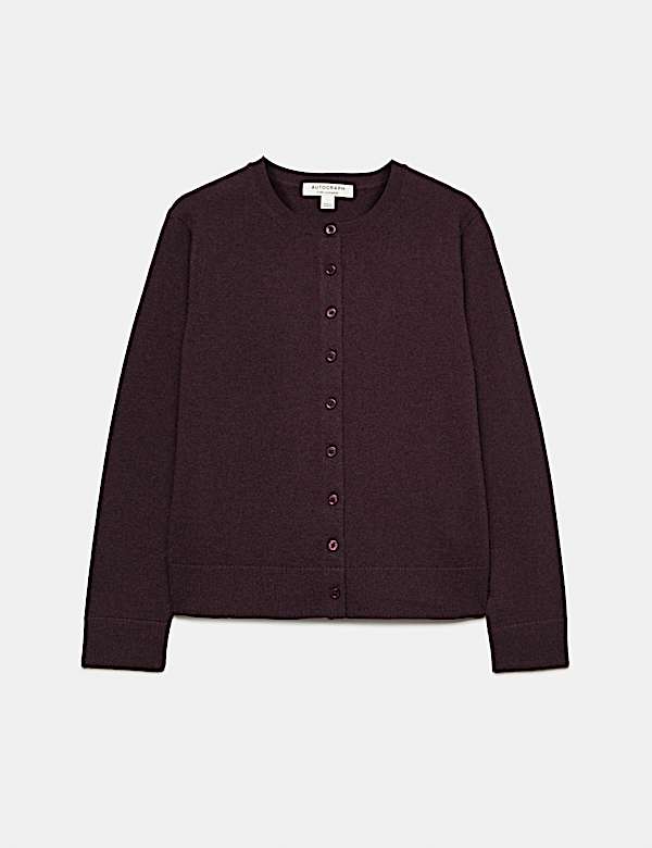 Pure Cashmere Crew Neck Button Front Cardigan